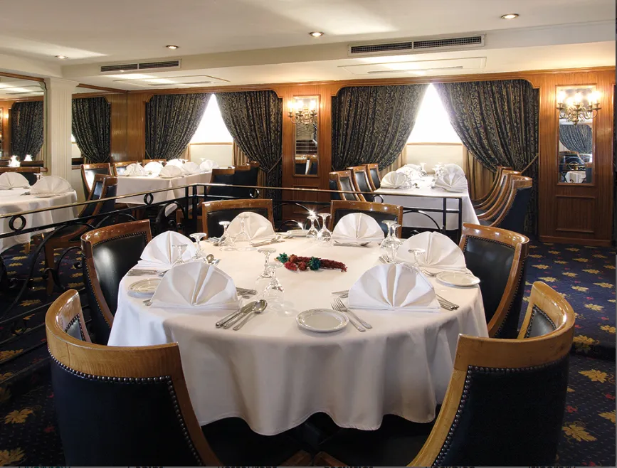 Restaurant aboard the JAZ Crown Prince Nile Cruise Nile cruise